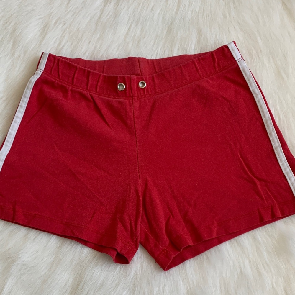 Kids' Red Shorts with White Stripes and Hawaii Map Cotton - Picture 2 of 3
